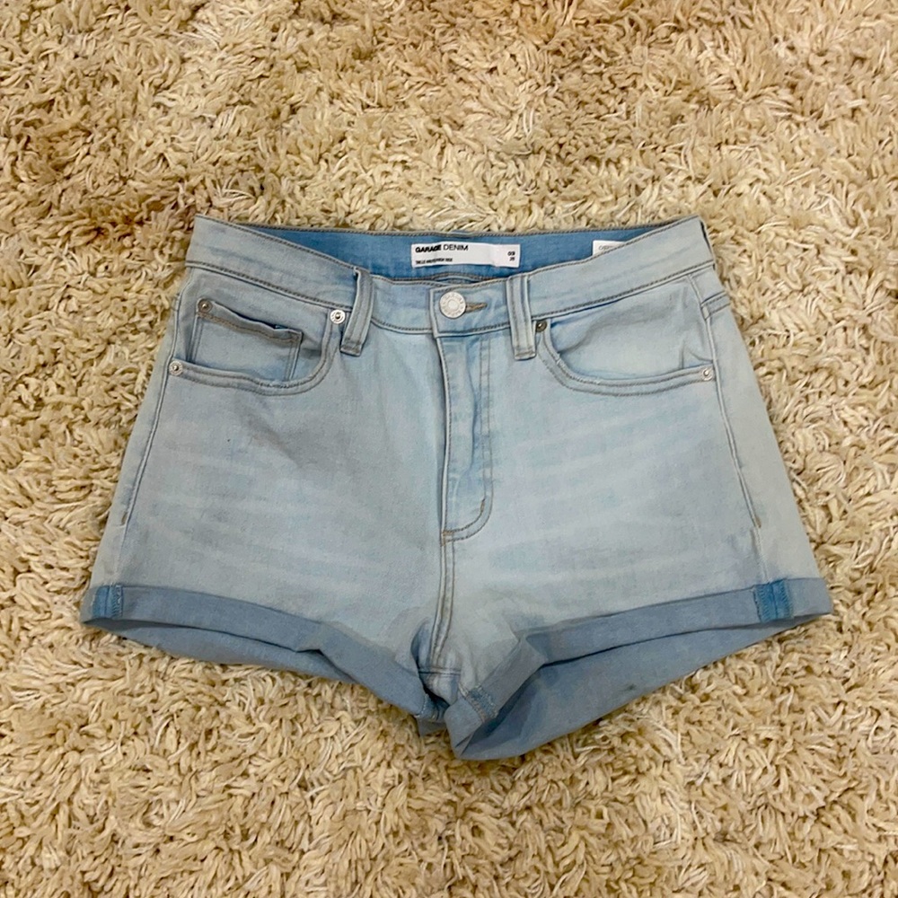 light blue denim jean shorts